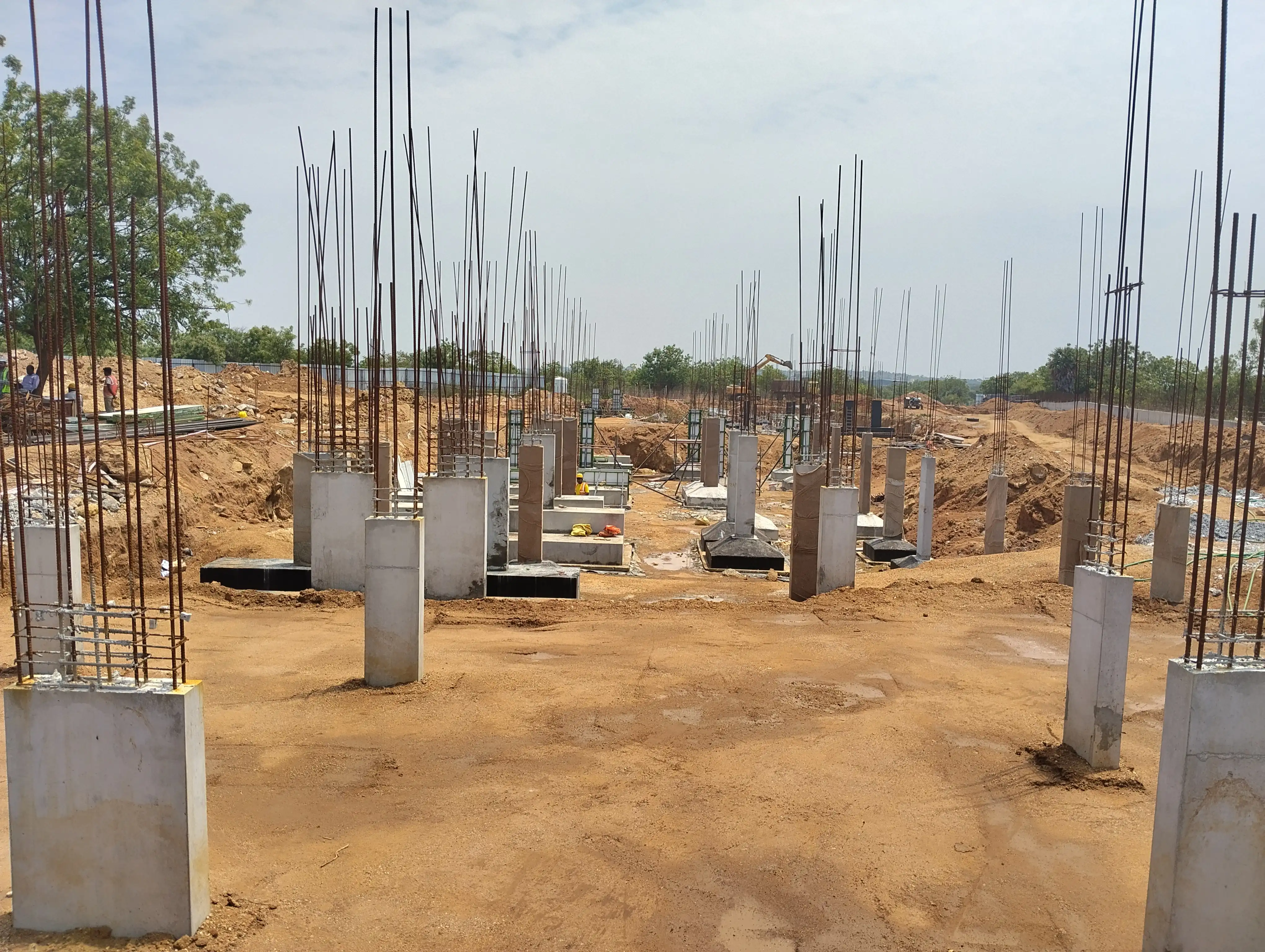 Column formwork ready for concrete pour